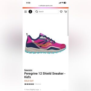 Size 3 Waterproof hiking shoes for girls - NEW by Saucony